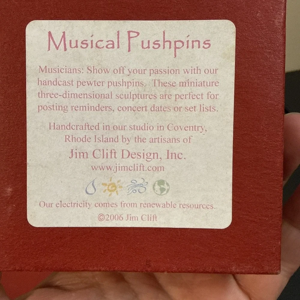 Vintage Musical Pewter Pushpins Jim Cliff Design